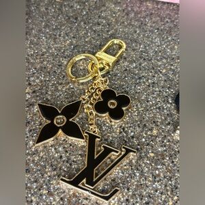 Louis Vuitton Gold and Black Floral Key Holder